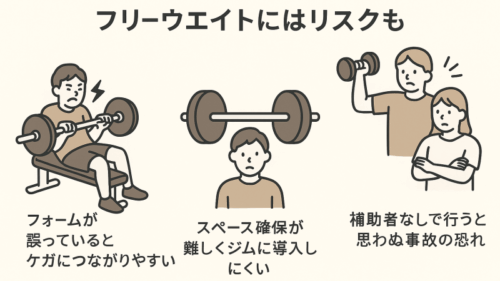 筋トレ初心者によるフリーウエイトのリスク